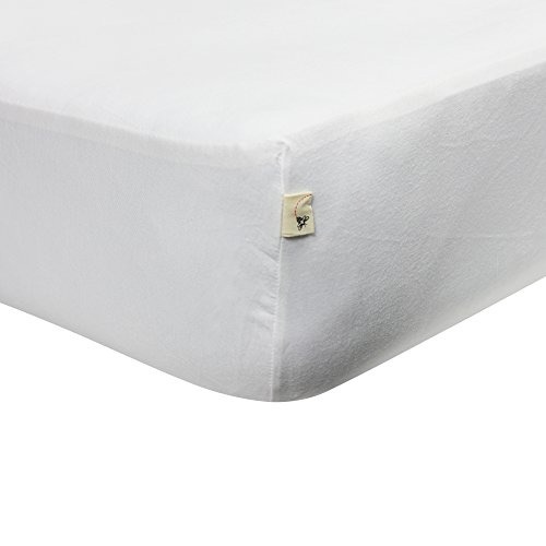 Burts Bees Baby Solid Fitted Crib Sheet Organic Cotton BEESNUG - Cloud White, Fits Unisex Standard Bed and Toddler Mattress, Infant Essentials, 28 x 52 x 5.5 Inch 1-Pack