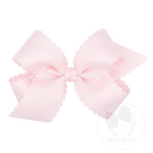 Medium Grosgrain Hair Bow with Scalloped Edge