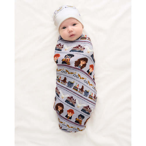 Harry Potter™ Spellbinding Studies Swaddle & Beanie Set | Little Sleepies