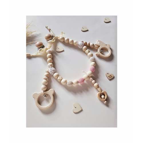 Personalized Wooden Stroller Pram Garland toys with Animals New mom gift, Stroller mobile New Baby shower gift for expecting from Ukraine