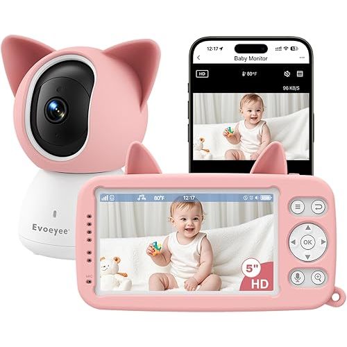Evoeyee Baby Monitor with Camera and Audio, 1080P FHD Smart Baby Camera