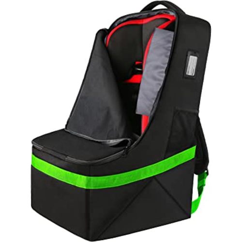 YOREPEK Car Seat Travel Bag, Padded Car Seats Backpack for Air Travel, Heavy Duty Carseat Travel Bag for Airplane, Airport Gate Check Bag (Green)