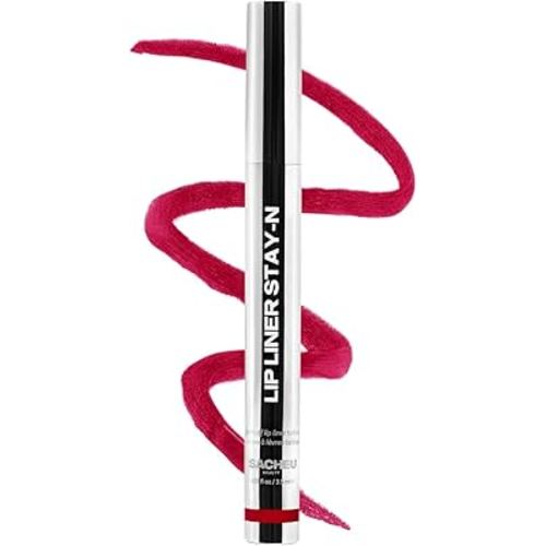 Sacheu Lip Liner STAY-N Peel Off Lip Stain — Long Lasting Waterproof Lip Tint with Hyaluronic Acid & Vitamin E — Transfer Proof Matte Finish, Vegan & Cruelty-Free (getREDy)