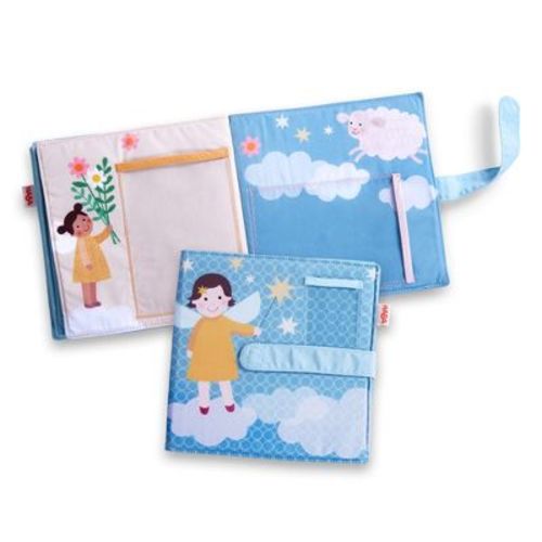 HABA Baby Photo Album - Guardian Angel Soft Cloth Baby Photo Albums - Holds 8 4x6 Photos - New Baby Gift, Sensory Toy for Infants and Toddlers