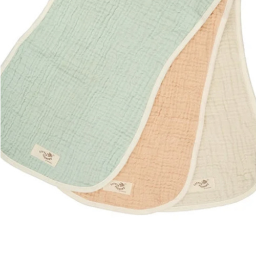 Little Fishies Gauze Burping Cloth Bundle - 3 Pack - Seafoam / Peach Fuzz / Natural | Sand Cloud - Sand Cloud