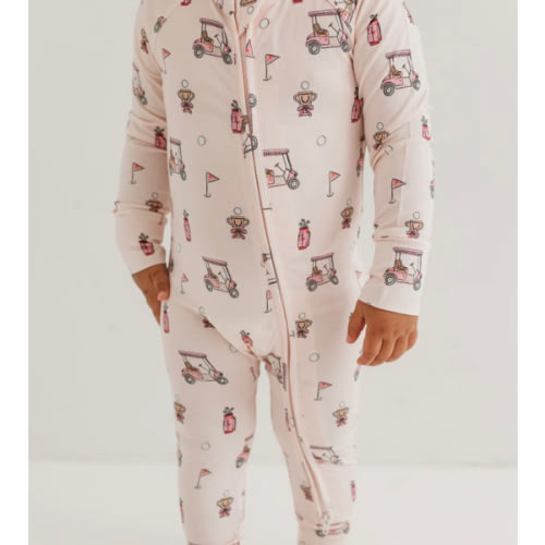 Pink Golf Zipper Romper – In My Jammers
