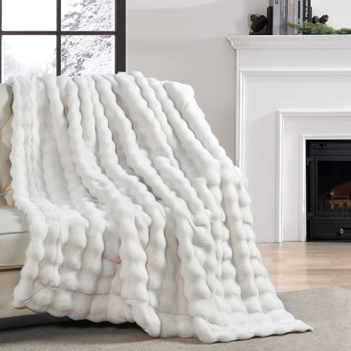 Home Soft Things Bubble Faux Fur Throw Blanket & Reviews | Wayfair