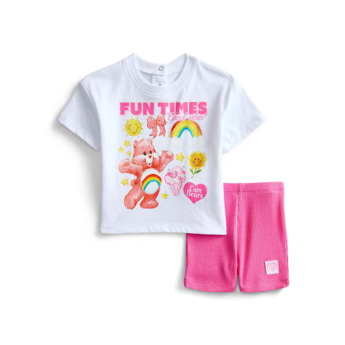 Care Bears Baby Girls Graphic Tee and Bike Shorts Set, 2 Piece, Sizes 0/3M-6/9M