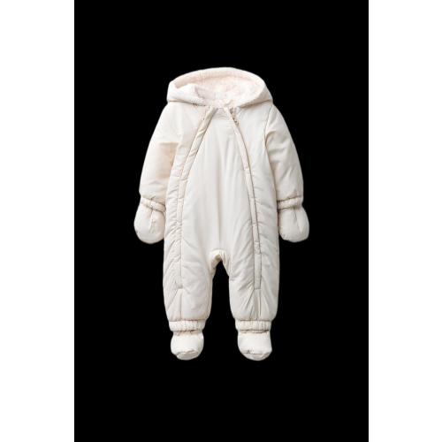 NYLON ROMPER WITH DETACHABLE MITTENS AND BOOTIES - Ecru | ZARA United States