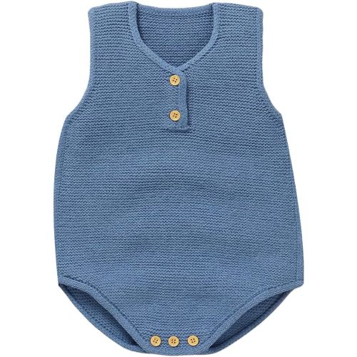 Baby Knit Romper Summer Sleeveless V-Neck Sweater