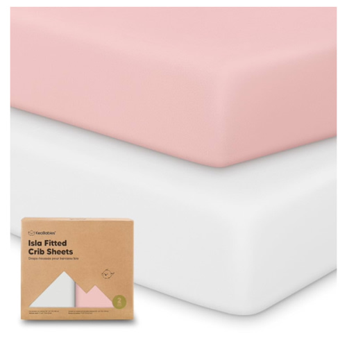 KeaBabies 2-Pack Baby Crib Sheets for Boys, Girls - 52x28 Viscose Derived from Bamboo Toddler Bed Sheets Neutral, Fitted Crib Mattress Cover for Standard Baby Bedding, Soft & Cozy (Rose)