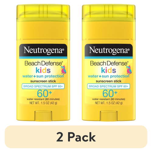(2 pack) Neutrogena Beach Defense Kids Sunscreen Stick SPF 60+, 1.5 oz