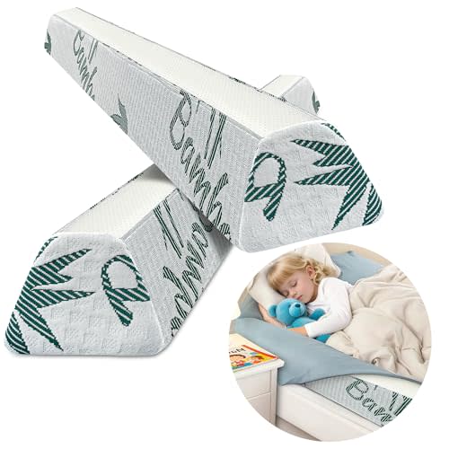 Baby Bed Bumpers for Toddlers, Foam Bed Guard Rail for Kids Bed Twin Full Queen King Size Bed, 2 Pack