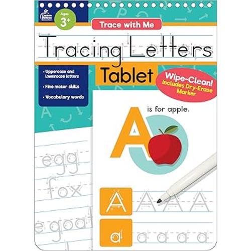 Carson Dellosa Trace With Me Letter Tracing Books for Kids Ages 3-5, Dry Erase Preschool Workbook, Learn to Write the Alphabet With Wipe Clean Handwriting Practice