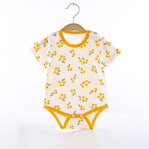Baby Girls Boys Onesies Summer Unisex Gender Neutral Toddler 0-2Y Infant Newborn Baby Romper Pajamas Bodysuit Summer Short Sleeve Printed Cotton Baby Clothes Jumpsuit