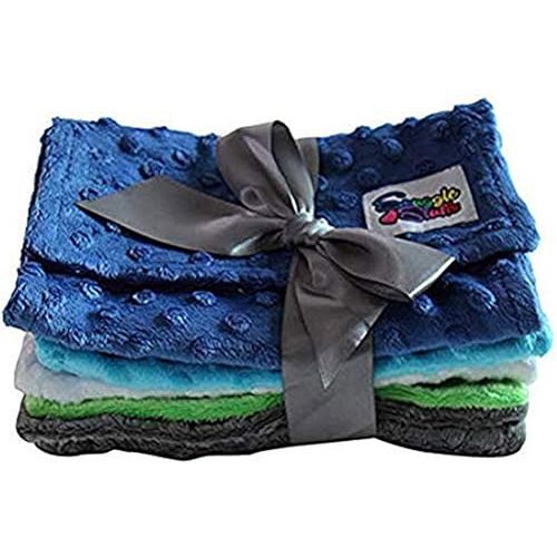 Snuggle Stuffs Baby 5 Pack Minky Dot Burp Cloths (Choose Color) (Boys)