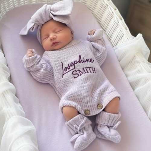 Personalized Embroidered Baby Romper, Baby Cotton Romper, Coming Home Outfit, Newborn Name Romper, Baby Shower Gift, First Birthday Gift