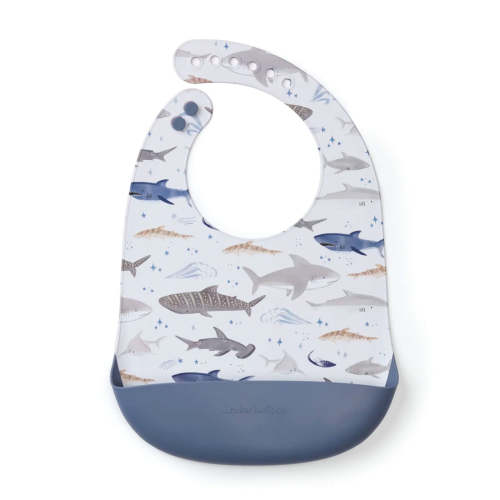 Bavoir en Silicone - Motifs Requins - Loulou Lollipop – CLÉMENT