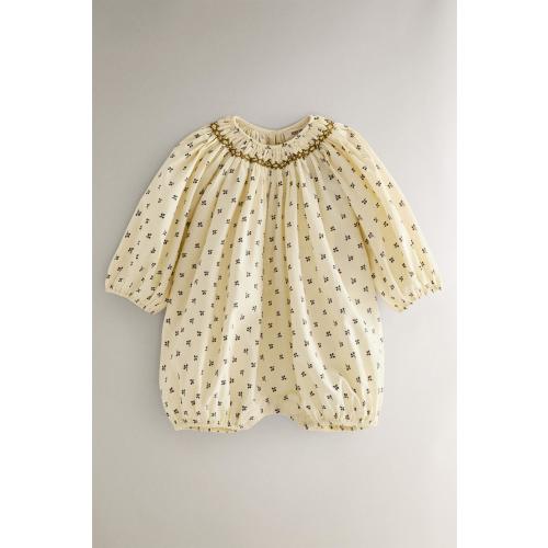 GATHERED FLORAL BABY ROMPER - Cream | ZARA United States