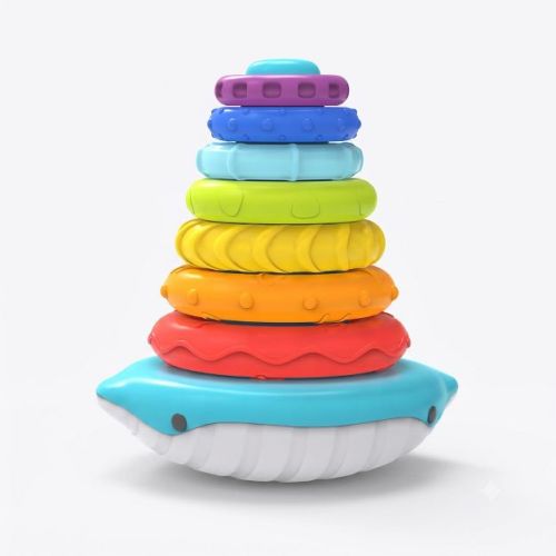 9-Piece Circle Stacking Ring STEM Toy for Babies 6 Months+, Multicolor