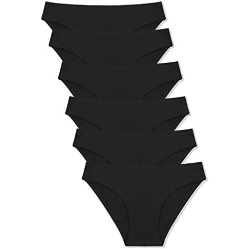 FINETOO 6 Pack Women’s Seamless Hipster Underwear No Show Panties Invisibles Briefs Soft Stretch Bikini Underwears XS-XL