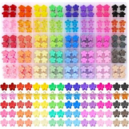 Funtopia - 160 pinzas para el pelo de flores para bebé, 40 colores pequeños