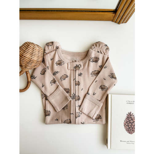 Organic 2-Way Zipper Footie in Prickles – L'ovedbaby