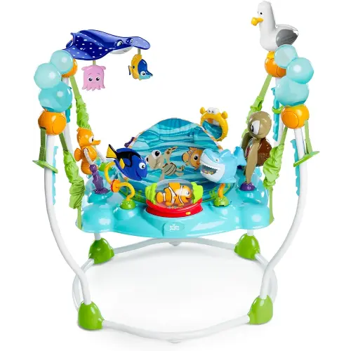Bright Starts Disney Baby Finding Nemo Sea of Activities Baby Activity Center Jumper with Interactive Toys, Lights, Songs & Sounds, 6-12 Months (Blue)