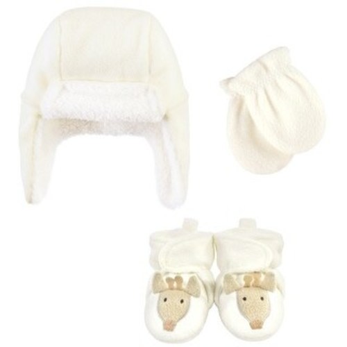 Hudson Baby Unisex Baby Trapper Hat, Mitten and Bootie Set, Giraffe
