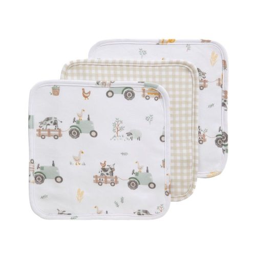 Living Textiles Wash Cloths 3 Pack Tractor Ride