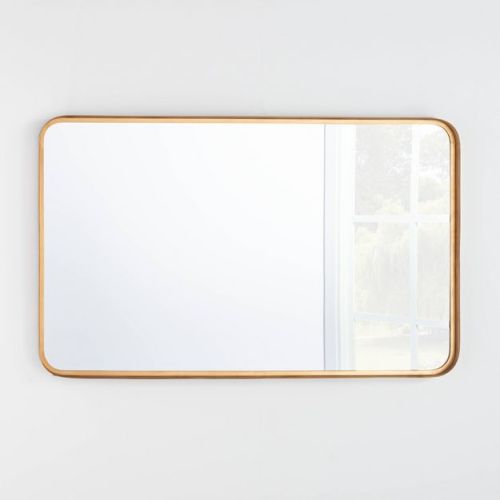 24" x 36" Rectangular Decorative Mirror with Rounded Corners Brass - Threshold™ designed with Studio McGee: Elegant Gold Finish