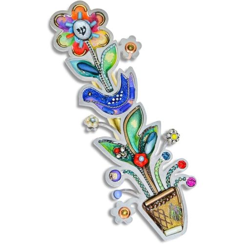 Seeka Flower Pot with a Dove Mezuzah
