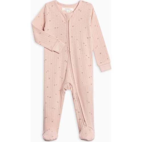 Maya Brushed Back Pointelle Footed Zipper Sleeper Haran Floral - Colored Organics | Maisonette
