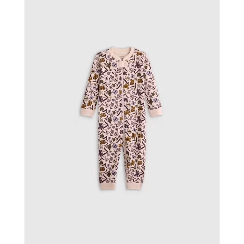 100% Organic Cotton One Piece Pajama - Baby - Butterfly Floral- 0-3 months
