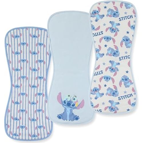 Disney Baby Stitch Burp Cloths 3 Pack 20" x 10" Burping Rags for Infants