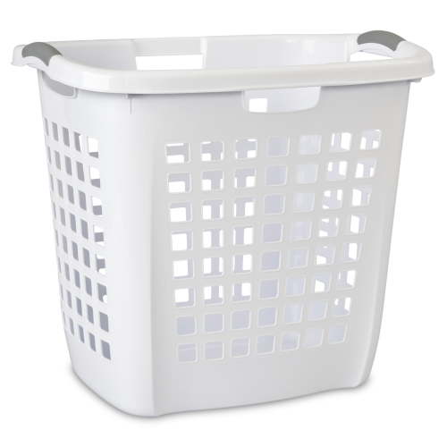 Sterilite Ultra™ Easy Carry Plastic Laundry Hamper w/ Sturdy Rim and Handles, White
