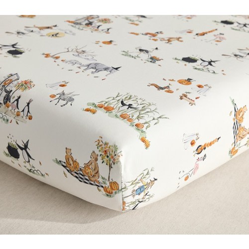 Riley Sheehey Halloween Organic Cotton Crib Fitted Sheet