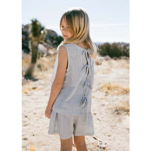 Striped Cotton Linen Set- Tie Back
