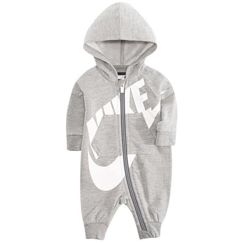 Nike Baby Hooded Coverall, Dark Grey Heather, 3 Months