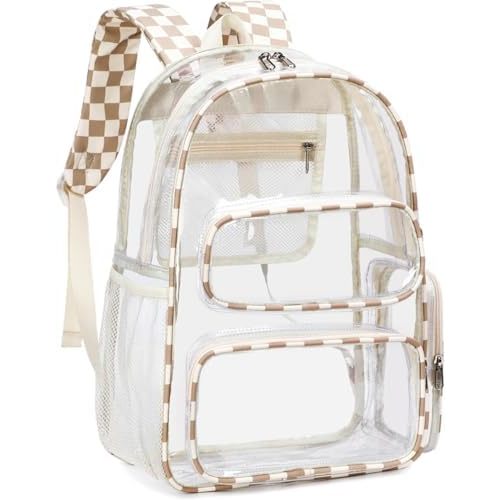CAMTOP Clear Backpack Heavy Duty Transparent Bag See Through BookBag for Student School Work Festival Sport Travel