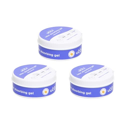 Ubbi Lemon Scented Odor Absorbing Gel Value Pack, Diaper Pail Odor Control Gel Packs, Baby Nursery Essentials, 3 Count