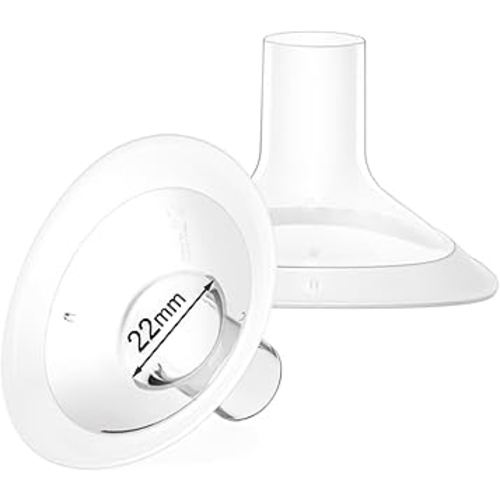 2 Count of 22mm Breast Pump Flanges Compatible with Medela/Lansinoh ComfortFit, Replace Medela PersonalFit Breast Shields, Accessories for Pump in Style Symphony Swing Harmony Freestyle Pump Parts