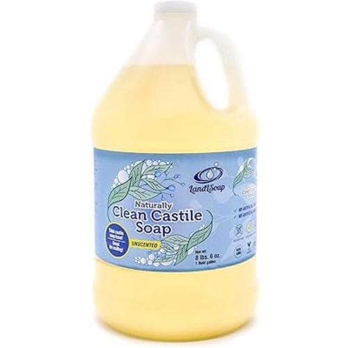 Unscented Pure Castile Soap Liquid for Face, Hand & Body Wash- Vegan, Non-GMO, Made in USA, All Skin Types, Dry & Sensitive Skin (1 Gallon)