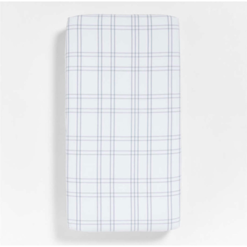 Stax Mist Blue 100% Organic Cotton Baby Crib Fitted Sheet