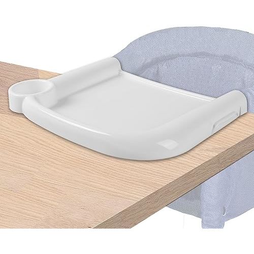 Baby Dining Tray Compatible with in-gle-sina Fast Table Chair, Portable Baby Feeding Tray for Clip-On & Hook-on Table Chair, Ideal for Toddler Perfect for Meal, Restaurant - White