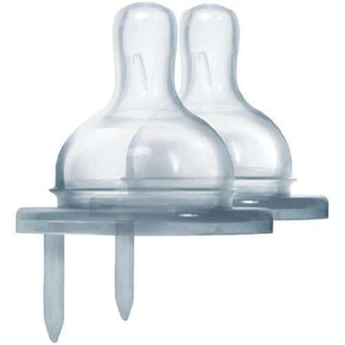 Pura Baby Bottle Nipple Replacement 2-Pack - Medical-Grade Silicone, Anti-Colic, Y-Cut, Plastic Free