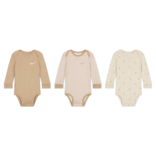 Nike Baby Essentials Baby (0-9M) Long Sleeve Bodysuits (3 Pack)