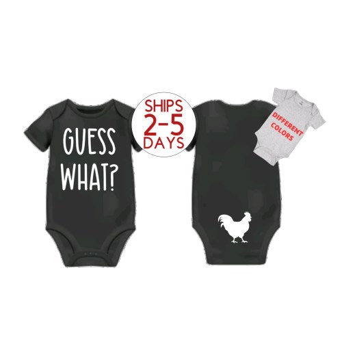 Guess What? CHICKEN BUTT Graphic Onesie Gift Baby Boy Baby Girl
