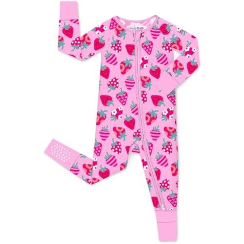 Bamboo Viscose Convertible Baby Footies Pajamas, footies for babies, Zipper Pajamas Baby Girls 0-24M