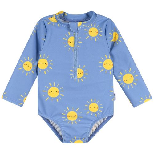 Gerber Baby Girls' Rashguard Swimsuit, Sunshine Smiles, 6-9 Months